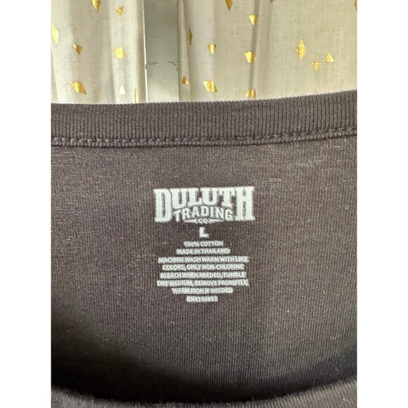NWOT Duluth Trading Co. Women's 100% Cotton Black Basic Scoop Neck Tee T-Shirt L - Picture 4 of 4